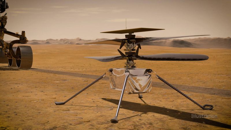 Na imagem, helicóptero Ingenuity - (Foto: Nasa)