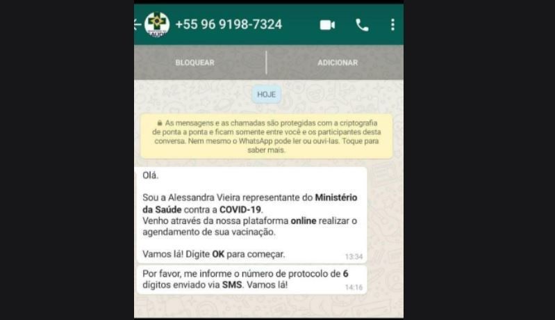 Golpistas pedem código de verificação do Whatsapp - (Foto: Reprodução)